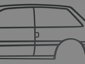Citroen Ax Wall Silhouette 3D प्रिंट मॉडल