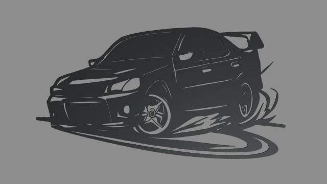 Drifting Car 01 Wall Silhouette 3D-printmodel .c4d .max .obj .3ds .fbx .stl .blend 