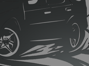 Drifting Car 01 Wall Silhouette 3D-printmodel
