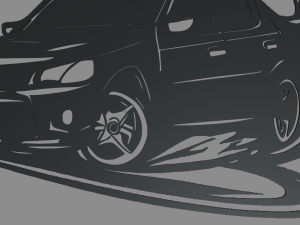 Drifting Car 01 Wall Silhouette 3D-printmodel