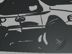 Drifting Car 02 Wall Silhouette 3Dプリントモデル