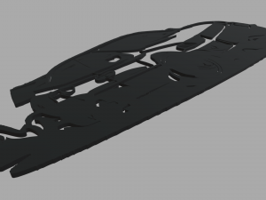 Drifting Car 02 Wall Silhouette 3Dプリントモデル