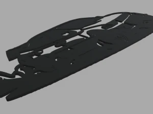 Drifting Car 02 Wall Silhouette 3D Print Model