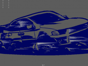 Drifting Car 02 Wall Silhouette 3Dプリントモデル