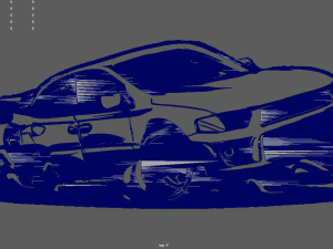 Drifting Car 02 Wall Silhouette 3D Print Model
