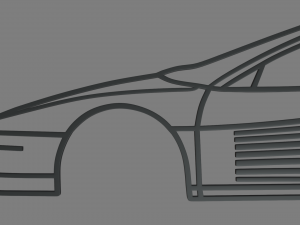Ferrari Testarossa Wall Silhouette 3D Принт Модель