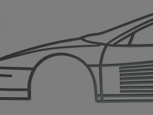 Ferrari Testarossa Wall Silhouette 3D Print Model