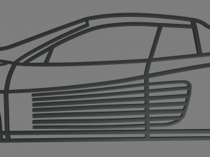 Ferrari Testarossa Wall Silhouette 3D Принт Модель