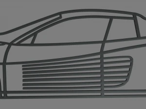 Ferrari Testarossa Wall Silhouette 3D Print Model