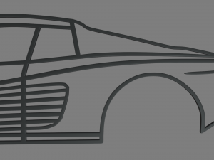 Ferrari Testarossa Wall Silhouette 3D Принт Модель