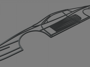 Ferrari Testarossa Wall Silhouette 3D Принт Модель