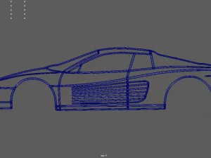 Ferrari Testarossa Wall Silhouette 3D Print Model