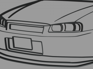 Nissan Skyline GTR R34 Wall Silhouette 3D Print Model