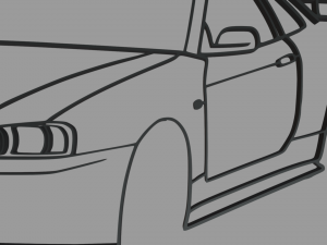 Nissan Skyline GTR R34 Wall Silhouette 3D Print Model