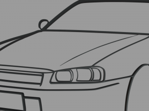 Nissan Skyline GTR R34 Wall Silhouette 3D Print Model