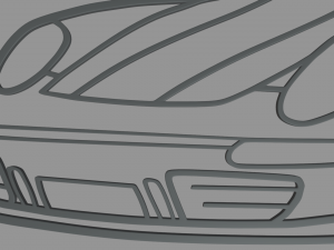 Porsche 911 2023 Perspective Wall Silhouette 3D Print Model