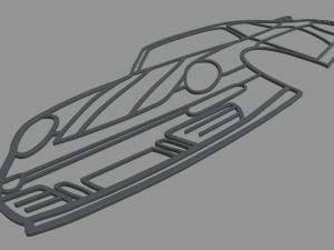 Porsche 911 2023 Perspective Wall Silhouette 3D Print Model