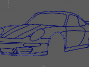 Porsche 911 2023 Perspective Wall Silhouette 3D Print Model