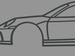 Porsche 911 2023 Wall Silhouette 3D 打印模型