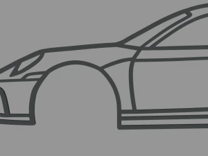 Porsche 911 2023 Wall Silhouette 3D Print Model