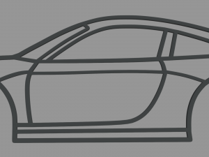 Porsche 911 2023 Wall Silhouette 3D 打印模型