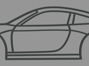 Porsche 911 2023 Wall Silhouette 3D Print Model