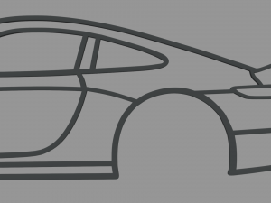 Porsche 911 2023 Wall Silhouette 3D 打印模型