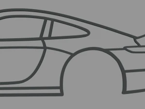 Porsche 911 2023 Wall Silhouette 3D Print Model