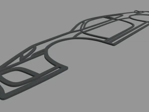 Porsche 911 2023 Wall Silhouette 3D Print Model