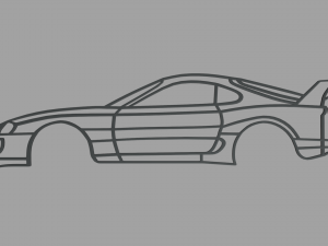 Toyota Supra Wall Silhouette 3D Print Model