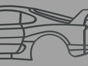Toyota Supra Wall Silhouette 3D प्रिंट मॉडल
