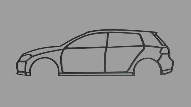 Volkswagen Golf Wall Silhouette 3D प्रिंट मॉडल .c4d .max .obj .3ds .fbx .stl .blend 