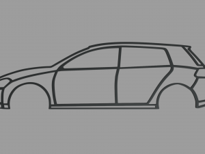 Volkswagen Golf Wall Silhouette 3Dプリントモデル