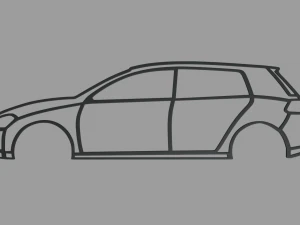 Sagoma della parete Volkswagen Golf Modello di stampa 3D