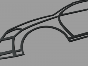 Volkswagen Golf Wall Silhouette 3D प्रिंट मॉडल