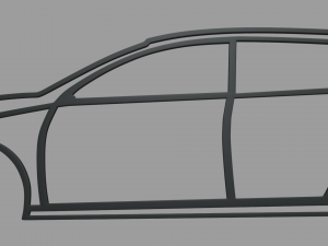 Volkswagen Golf Wall Silhouette 3D प्रिंट मॉडल