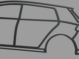 Volkswagen Golf Wall Silhouette 3D प्रिंट मॉडल
