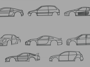 Car Silhouettes Pack 01 3D प्रिंट मॉडल