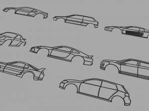 Car Silhouettes Pack 01 3D Print Model