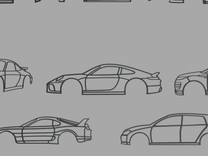 Car Silhouettes Pack 01 3D Print Model