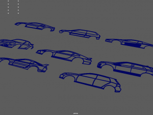 Car Silhouettes Pack 01 3D Print Model