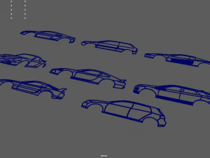 Car Silhouettes Pack 01 3D Print Model