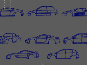 Car Silhouettes Pack 01 3D Print Model