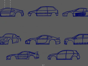 Car Silhouettes Pack 01 3D Print Model