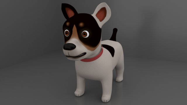 Dog Cartoon Rigged Modèle 3D .c4d .max .obj .3ds .fbx .stl .blend 