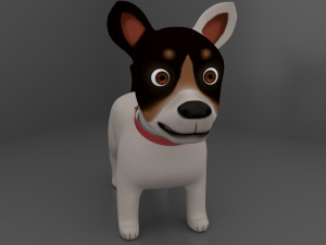 Dog Cartoon Rigged Modèle 3D