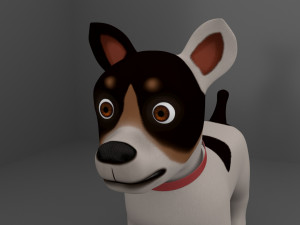 Dog Cartoon Rigged Modèle 3D