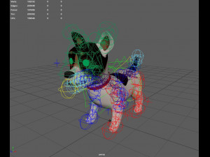 Dog Cartoon Rigged Modèle 3D