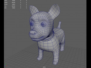 Dog Cartoon Rigged Modèle 3D