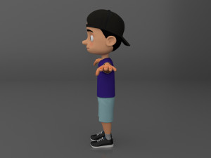 Kid Cartoon Rigged 3D Model